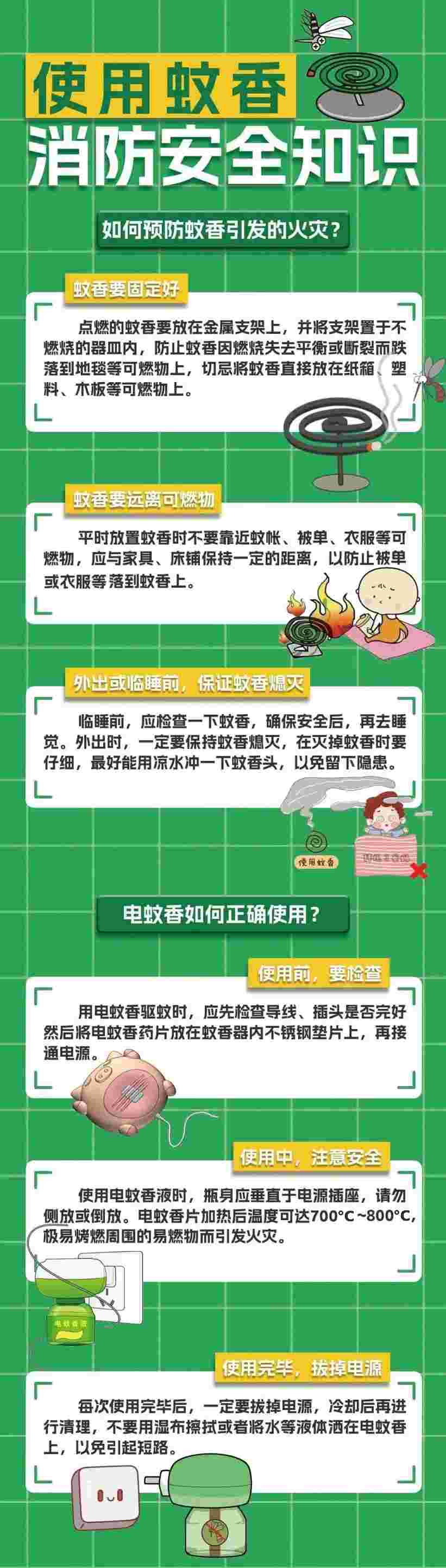 小小蚊香莫“惹火”！夏季防蚊，更要防火！